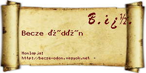 Becze Ödön névjegykártya